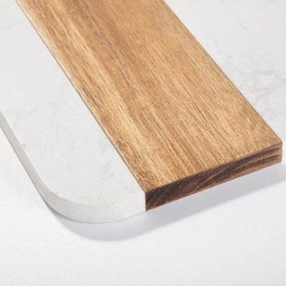 Tabla de Acacia y Mármol Combinada
